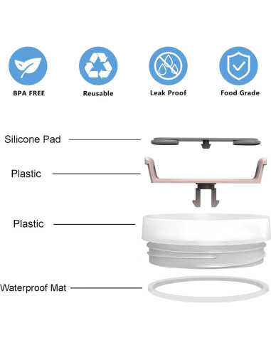 Tapa de vaso reutilizable Bnoname 1.2 L a prueba de derrames
