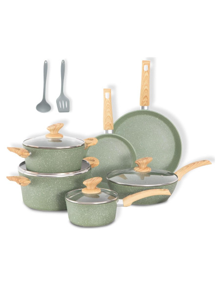 Juego de Ollas y Sartenes DishDelight 12 Piezas Antiadherente