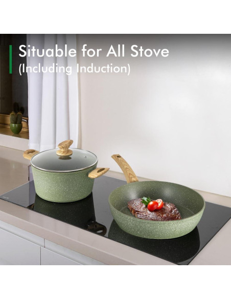 Juego de Ollas y Sartenes DishDelight 12 Piezas Antiadherente