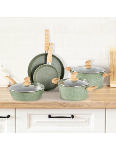 Juego de Ollas y Sartenes DishDelight 12 Piezas Antiadherente