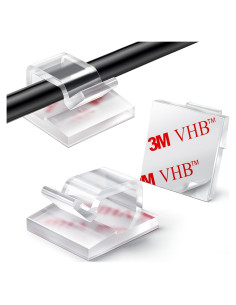 100 Clips de Cable Adhesivos KGROTE Transparentes Pequeños