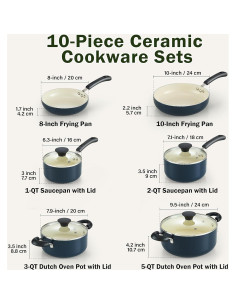 Juego de Ollas y Sartenes Cook N Home 10 Piezas Antiadherente 2