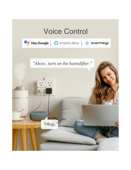 Enchufe Inteligente GHome WP2-A 15A Duales Tomas WiFi Enchufe Inteligente GHome WP2-A 15A Duales Tomas WiFi