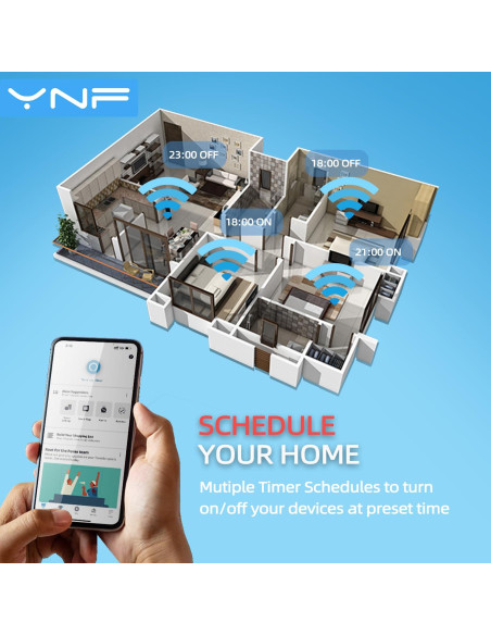 Enchufe Inteligente YNF 4 Pack Control Remoto Alexa