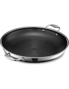 Sartén Antiadherente HexClad 35.56 cm con Tapa Acero Inoxidable 2