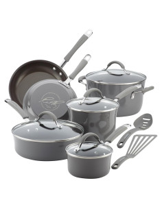 Juego de Ollas y Sartenes Rachael Ray Cucina 12 Piezas Gris