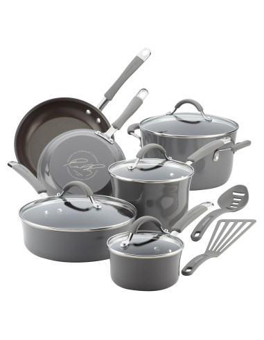 Juego de Ollas y Sartenes Rachael Ray Cucina 12 Piezas Gris