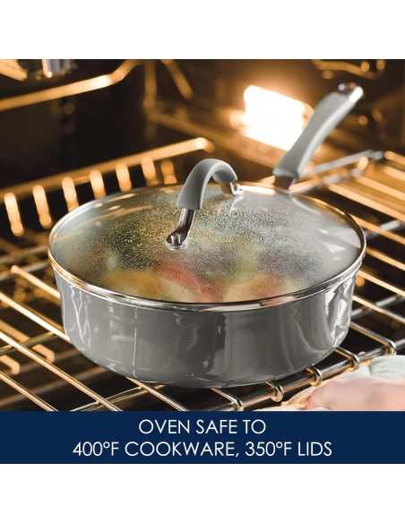 Juego de Ollas y Sartenes Rachael Ray Cucina 12 Piezas Gris