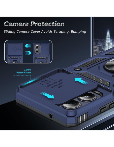 Funda LeYi para Moto Edge 2024 - Protección Militar Azul Funda LeYi para Moto Edge 2024 - Protección Militar Azul