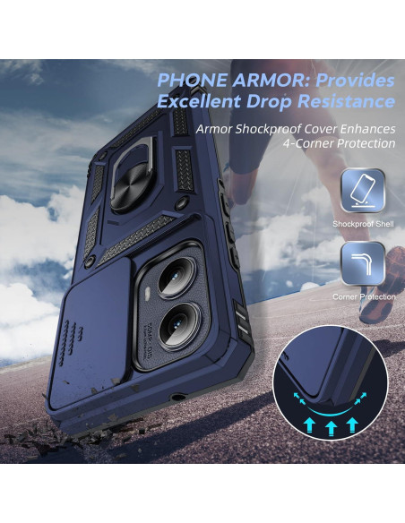 Funda LeYi para Moto Edge 2024 - Protección Militar Azul Funda LeYi para Moto Edge 2024 - Protección Militar Azul