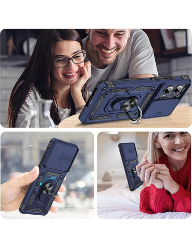 Funda LeYi para Moto Edge 2024 - Protección Militar Azul