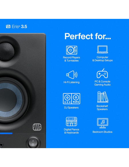Monitores de Estudio PreSonus Eris 3.5 - 50W, 2 Unidades