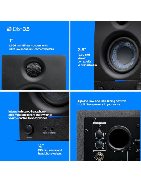 Monitores de Estudio PreSonus Eris 3.5 - 50W, 2 Unidades
