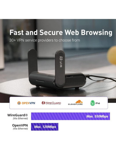 Enrutador GL.iNet Slate AX Wi-Fi 6 Portátil 1800 Mbps