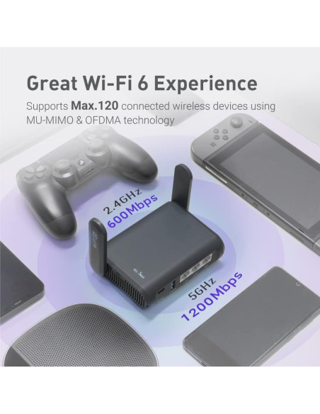 Enrutador GL.iNet Slate AX Wi-Fi 6 Portátil 1800 Mbps