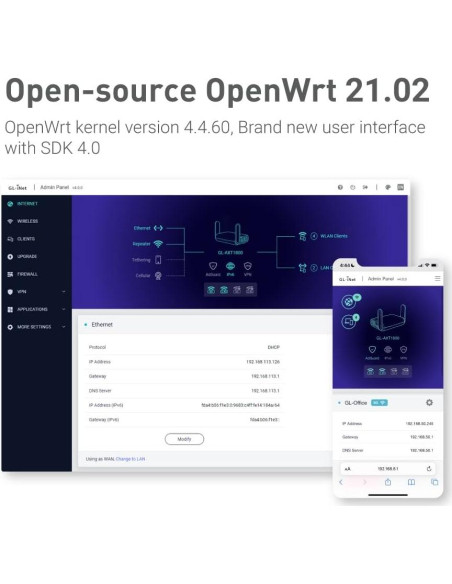 Enrutador GL.iNet Slate AX Wi-Fi 6 Portátil 1800 Mbps