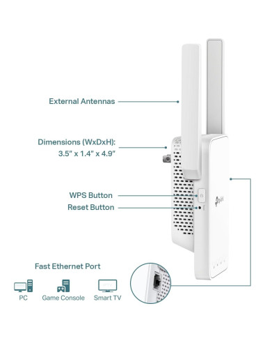 Extensor de WiFi TP-Link RE315 Doble Banda 1.2Gbps