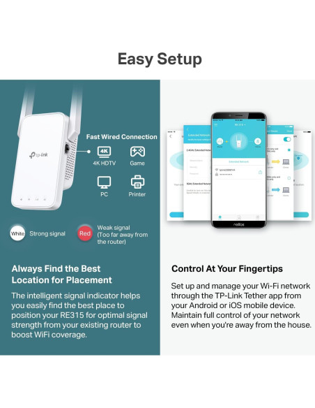 Extensor de WiFi TP-Link RE315 Doble Banda 1.2Gbps