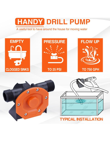 Bomba de Agua Manual TOPWAY para Taladro con Manguera 0.57kg