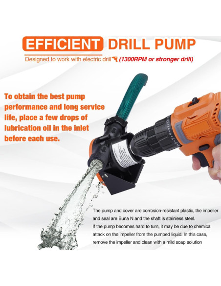 Bomba de Agua Manual TOPWAY para Taladro con Manguera 0.57kg