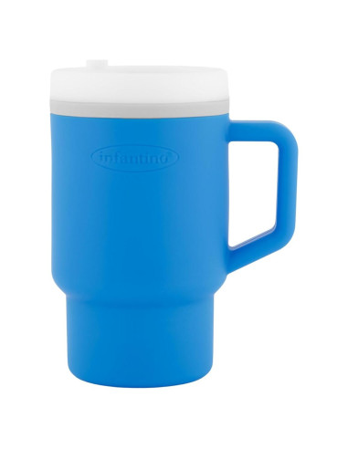 Infantino Mi 1er Vaso - Silicona Océano 266 ml con Pajilla