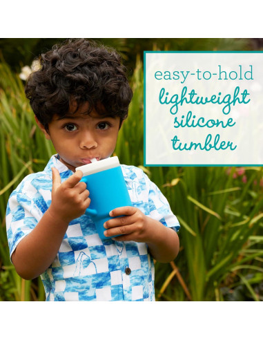 Infantino Mi 1er Vaso - Silicona Océano 266 ml con Pajilla