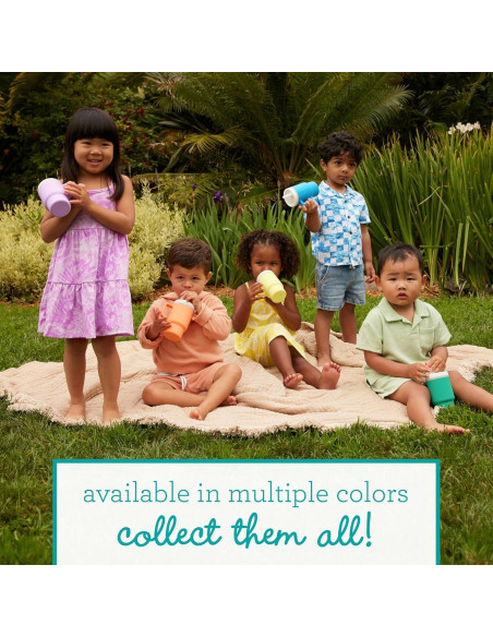 Infantino Mi 1er Vaso - Silicona Océano 266 ml con Pajilla