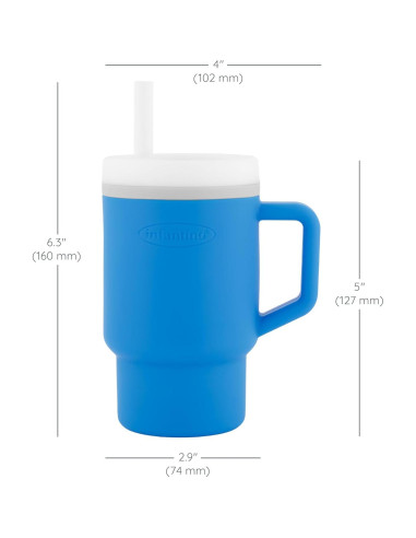 Infantino Mi 1er Vaso - Silicona Océano 266 ml con Pajilla