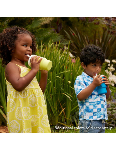 Infantino Mi 1er Vaso - Silicona Océano 266 ml con Pajilla