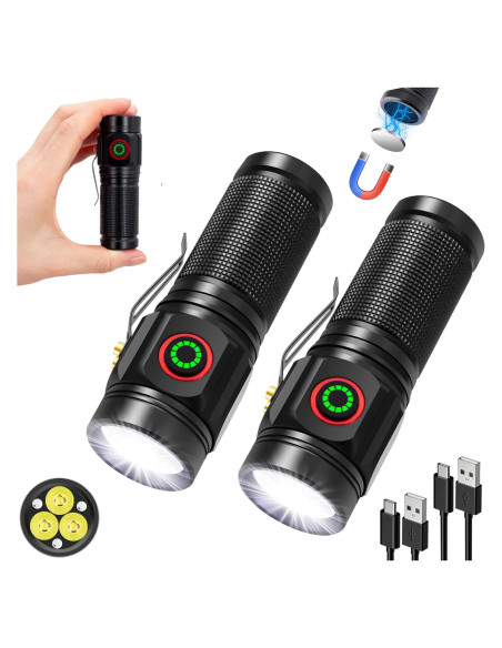 Paquete de 2 Linternas Soaljeyyy 5000 Lúmenes Recargables