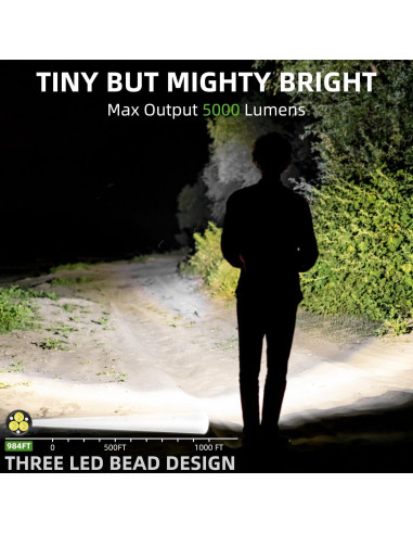 Paquete de 2 Linternas Soaljeyyy 5000 Lúmenes Recargables