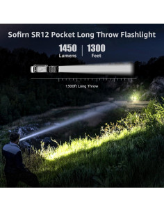 Linterna de bolsillo LED Sofirn SR12 recargable IP68 1450lm 2