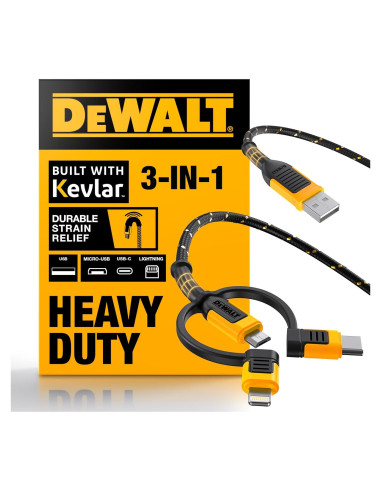 Cable DEWALT 3-en-1 Reforzado 182 cm Carga Universal