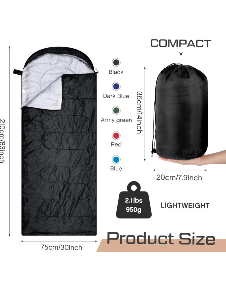 Sacos de Dormir Tranqun 10 Pcs Algodón Impermeables 4 Estaciones