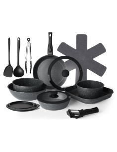 Juego de 20 Piezas de Ollas y Sartenes USELUCK Antiadherentes