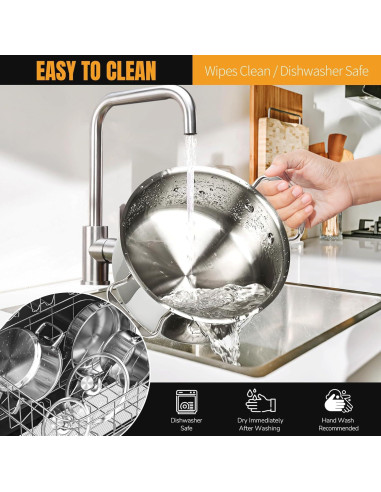 Juego de ollas Aufranc 6 piezas acero inoxidable antiadherente