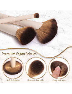 Set de Pinceles de Maquillaje Doble Extremo YutimeAura 7 Piezas 2