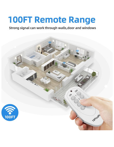 Enchufe Control Remoto TiFFCOFiO 3 Enchufes 30m 15A