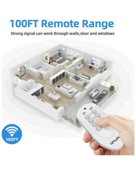 Enchufe Control Remoto TiFFCOFiO 3 Enchufes 30m 15A