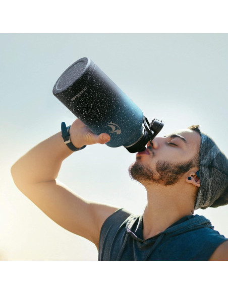 Botella de Agua Aislada Coolflask 1.89L Turquesa con 3 Tapas