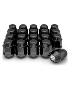 Tuerca de Buje Acorn White Knight M12x1.5 Cromado Negro 20 Pzas