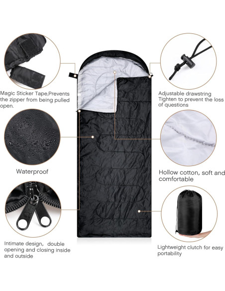 Sacos de Dormir Tranqun 10 Pcs Algodón Impermeables 4 Estaciones