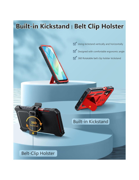 Funda FNTCASE para Samsung Galaxy A16 6.7" Resistente Rojo Funda FNTCASE para Samsung Galaxy A16 6.7" Resistente Rojo