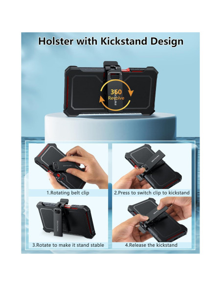 Funda FNTCASE para Samsung Galaxy A16 6.7" Resistente Rojo Funda FNTCASE para Samsung Galaxy A16 6.7" Resistente Rojo