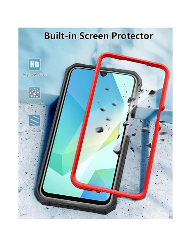 Funda FNTCASE para Samsung Galaxy A16 6.7" Resistente Rojo