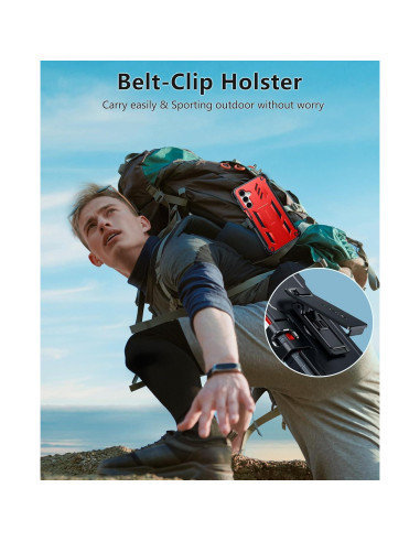 Funda FNTCASE para Samsung Galaxy A16 6.7" Resistente Rojo