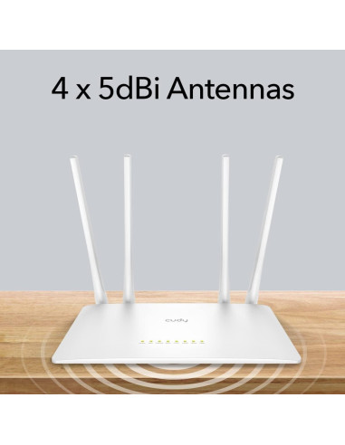 Cudy Enrutador WiFi Doble Banda AC1200 WR1200 4 en 1