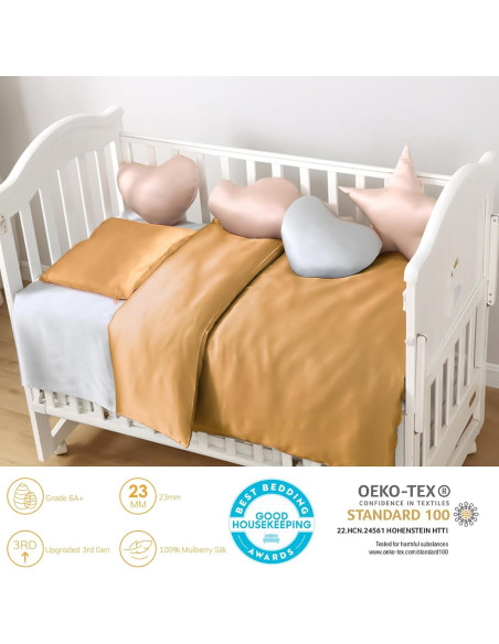 Funda de Edredón de Seda PROMEED Oro Cuna 1pc 23 Momme Funda de Edredón de Seda PROMEED Oro Cuna 1pc 23 Momme