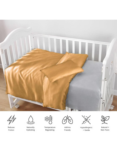 Funda de Edredón de Seda PROMEED Oro Cuna 1pc 23 Momme