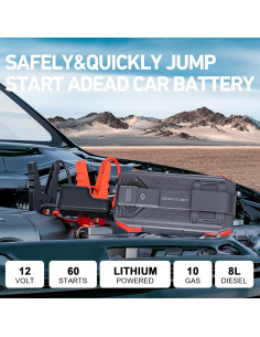 Arrancador de Batería Tstiti C20 4000A 12V USB LED 2